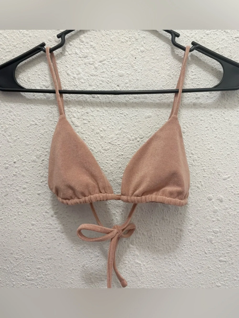 Jade Swim Terry Bikini Set in Nude Brown Top-M Bottoms-Small